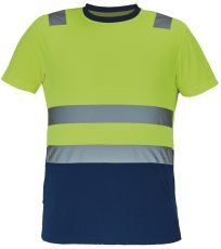Pánské HI-VIS tričko MONZON Cerva žlutá/navy