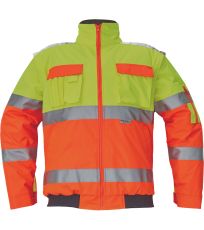 Pánská HI-VIS zimní bunda CLOVELLY PILOT 2 v 1 Cerva žlutá/oranžová