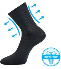 Unisex ponožky s volným lemem - 3 páry Diarten Boma tmavě šedá
