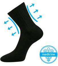 Unisex ponožky s volným lemem - 3 páry Diarten Boma černá