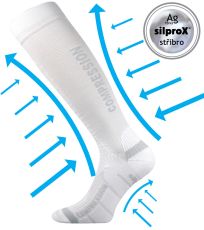 Unisex kompresní podkolenky Signal VoXX® bílo-bílá