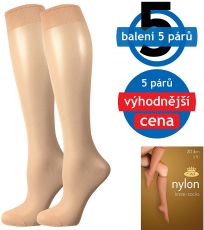 Silonové podkolenky - 5 párů NYLON 20 DEN Lady B