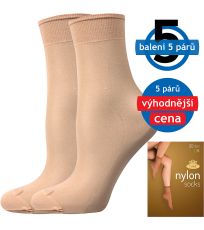 Silonové ponožky - 6 x 5 párů NYLON 20 DEN Lady B camel