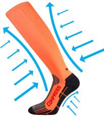 Unisex kompresní podkolenky Flex VoXX® neon oranžová