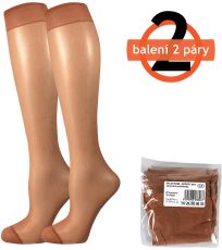 Silonové podkolenky - 2 páry NYLON 20DEN Lady B opal