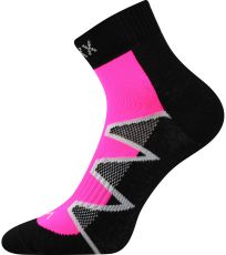 Unisex sportovní ponožky - 3 páry Monsa VoXX® černá/růžová