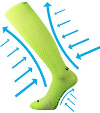 Unisex kompresní podkolenky Lithe VoXX® neon žlutá