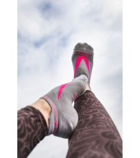 Unisex sportovní ponožky - 3 páry Rex 10 Voxx šedá/růžová