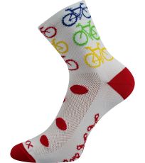 Unisex vzorované sportovní ponožky Ralf X Voxx bike/bílá