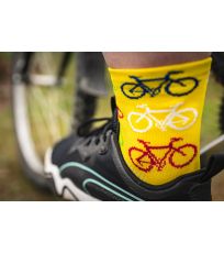 Unisex vzorované sportovní ponožky Ralf X Voxx bike/žlutá
