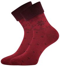 Dámské teplé ponožky - 2 páry Frotana Lonka red wine