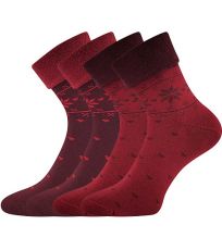 Dámské teplé ponožky - 2 páry Frotana Lonka red wine