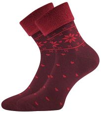 Dámské teplé ponožky - 2 páry Frotana Lonka red wine