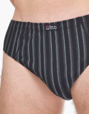 Pánské slipy se širším bokem 71135P GINA Černá-šalvěj