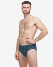 Pánské slipy se širším bokem 71139P GINA Petrolejová-aqua
