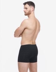 Pánské kratší boxerky 73137P GINA Černá-tm. šedá