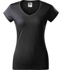 Dámské triko FIT V-NECK Malfini eben šedá