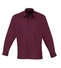 Pánská košile s dlouhým rukávem PR200 Premier Workwear Aubergine -ca. Pantone 5115
