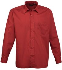 Pánská košile s dlouhým rukávem PR200 Premier Workwear Burgundy -ca. Pantone 216