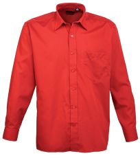 Pánská košile s dlouhým rukávem PR200 Premier Workwear Red -ca. Pantone 200