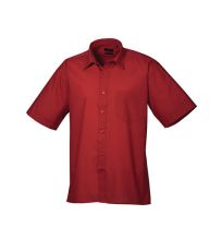 Pánská košile s krátkým rukávem PR202 Premier Workwear Burgundy -ca. Pantone 216