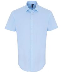 Pánská bavlněná košile s krátkým rukávem PR246 Premier Workwear Pale Blue -ca. Pantone 2717C