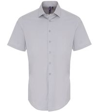 Pánská bavlněná košile s krátkým rukávem PR246 Premier Workwear Silver -ca. Pantone 428