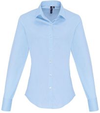 Dámská bavlněná košile s dlouhým rukávem PR344 Premier Workwear Pale Blue -ca. Pantone 2717C