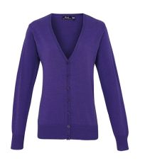 Dámský pletený kardigan na knoflíky PR697 Premier Workwear Purple -ca. Pantone 269