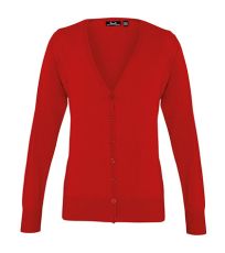 Dámský pletený kardigan na knoflíky PR697 Premier Workwear Red -ca. Pantone 200