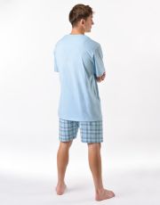 Pánské krátké pyžamo 79188P GINA Poměnková-bílá