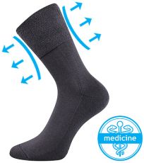 Unisex ponožky s volným lemem - 3 páry Finego Lonka tmavě šedá