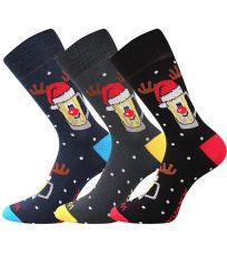 Pánské trendy ponožky - 3 páry PiVoXX vánoce Voxx mix V2