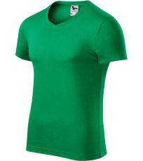 Pánské triko Slim fit V-NECK Malfini středně zelená