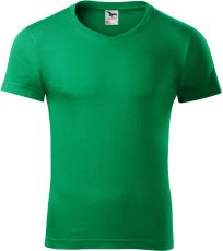 Pánské triko Slim fit V-NECK Malfini středně zelená