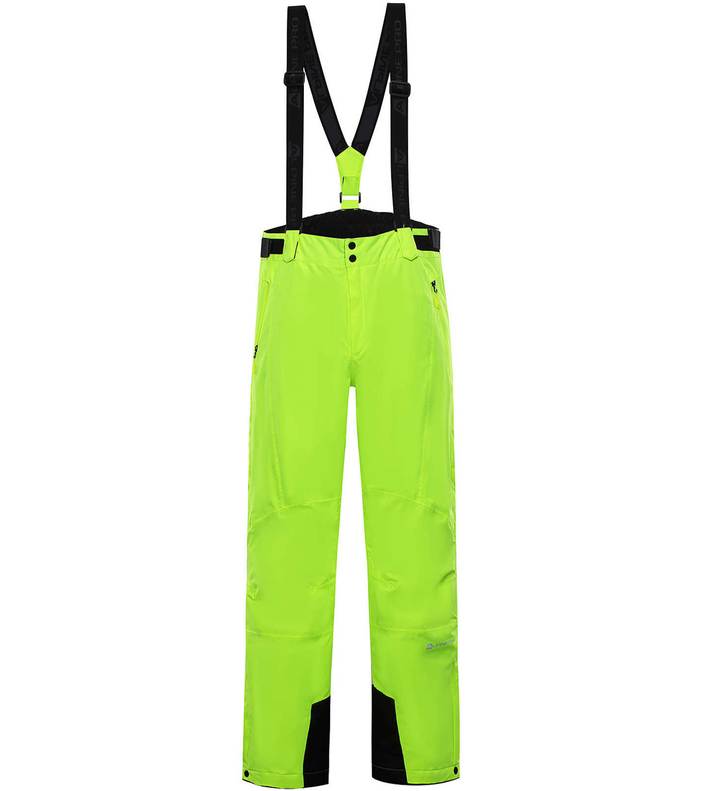 ALPINE PRO SANGO 7 Pánské lyžařské kalhoty MPAP394530 reflexní žlutá XXXL
