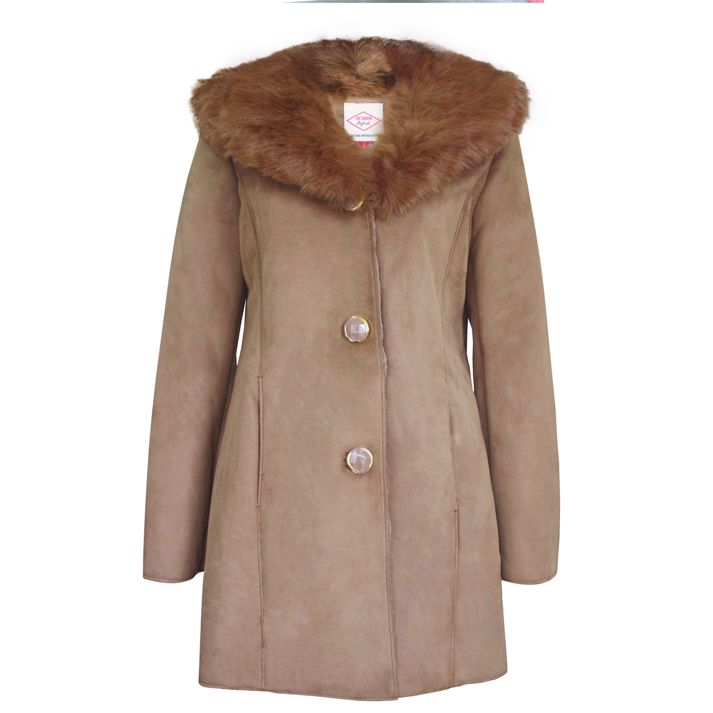 Lee Cooper Faux Suede Parka Dámský kabát 66111099 SD_18 (XXL)