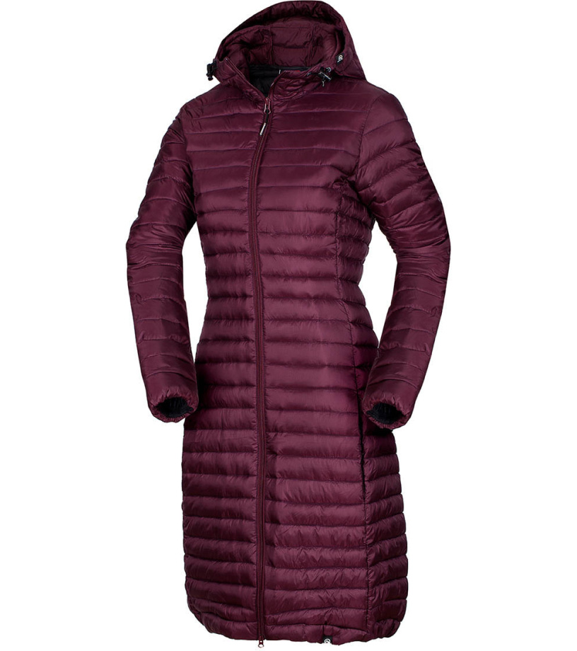 NORTHFINDER VASPA Dámský kabát dlouhý BU-4848SP378 vínová S